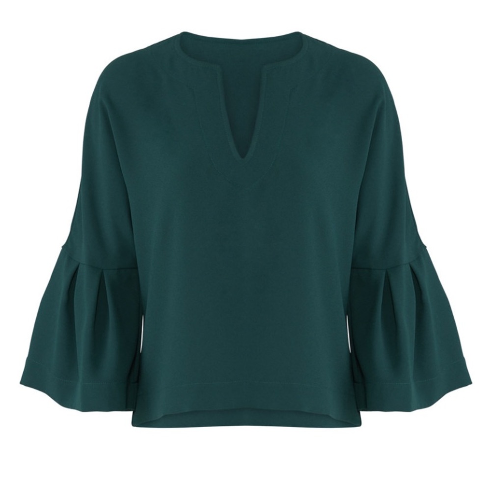 Trina Turk Hunter Green Top - Picture 2 of 4